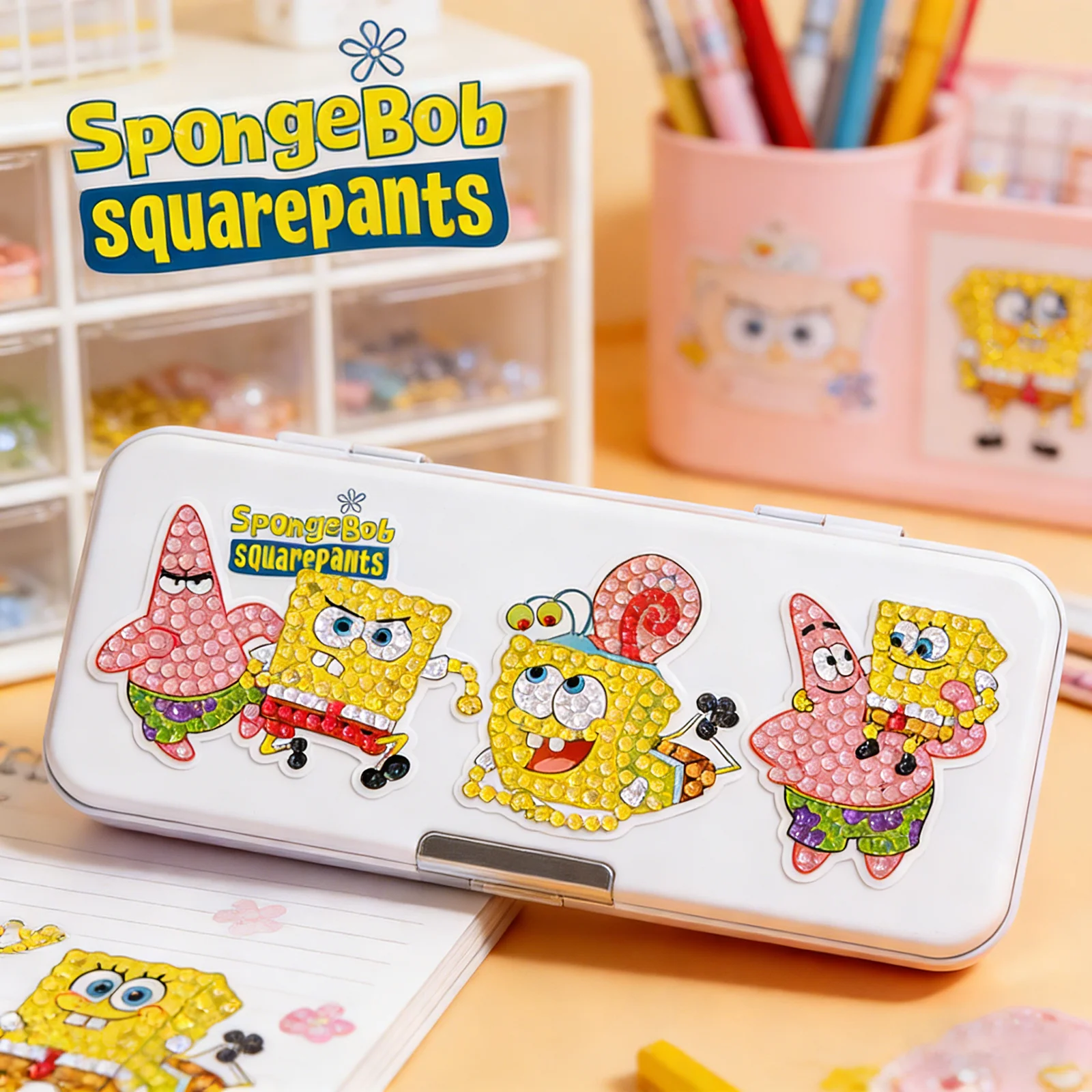 2026 New SpongeBob & Unicorn 5D Full Drill Diamond Painting Sticker DIY Kit Kids Birthday Gift Kids' Educational