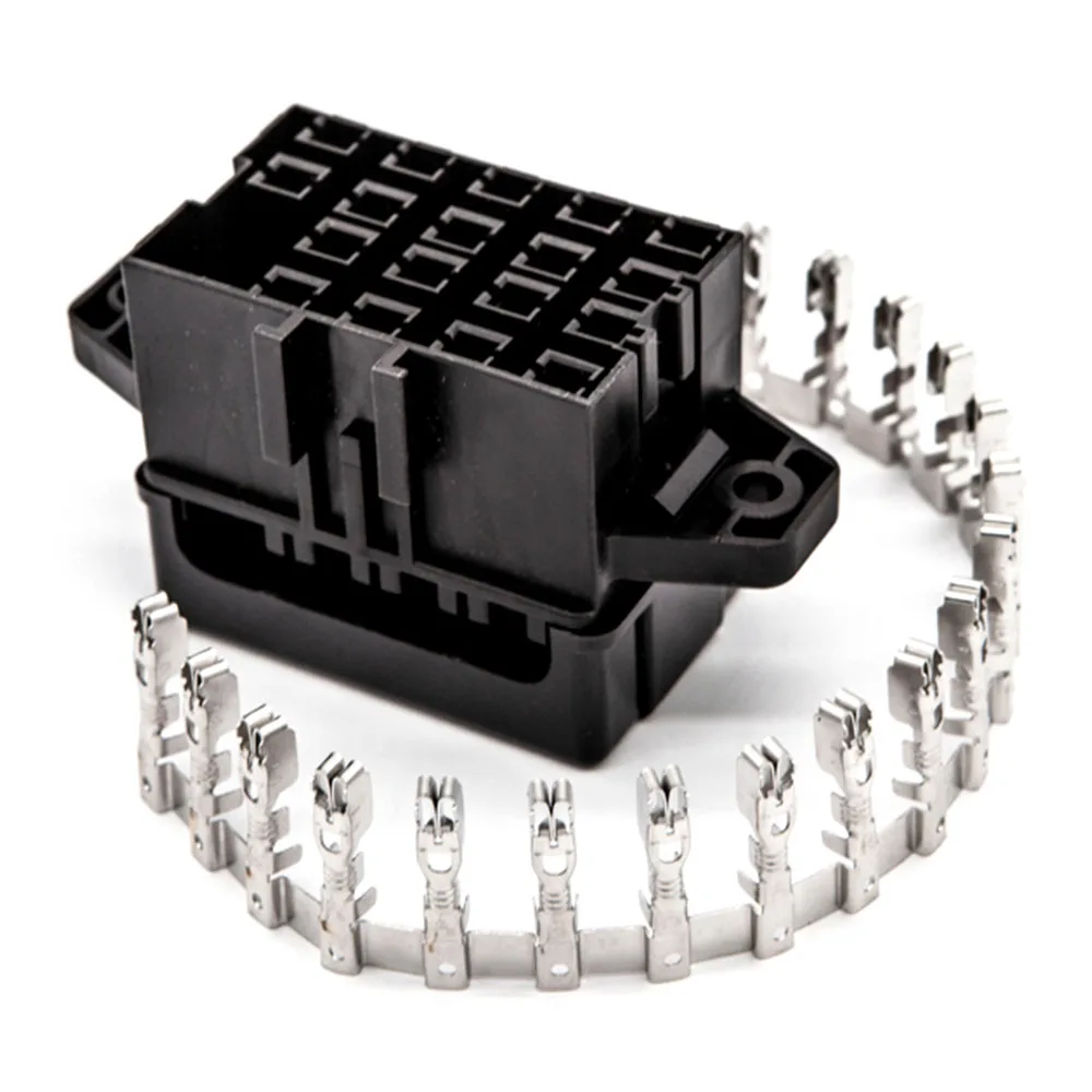 Double Row 9 Loop Road Medium Auto Relay Fuse Box with 18pcs Terminals BX2091-1 Car Insurance Holder for cars, electric cars