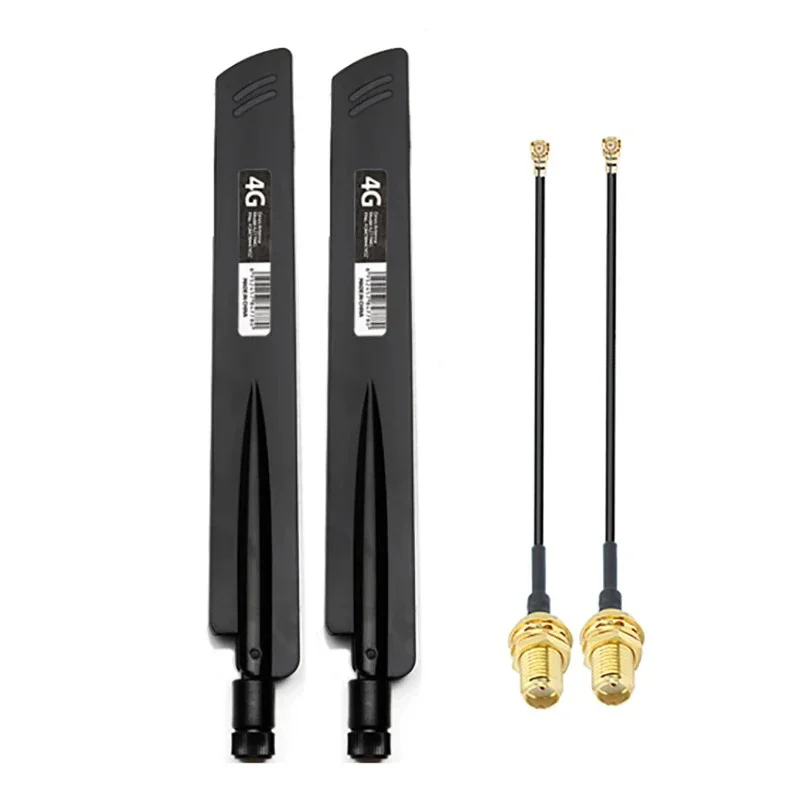 2pcs 4G Antenna High Gain 38dBi 700-2700MHz with 15cm adapter cable For 3G LTE Wireless Network Card Wifi Router Module