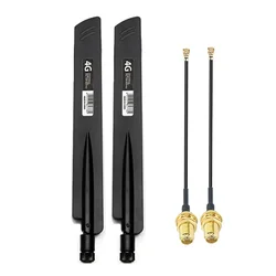 Placa de rede sem fio de alto ganho, módulo roteador WiFi, antena 4G, 38dBi, 700-2700MHz, IPEX para SMA fêmea Pigtail, 3G LTE, 2pcs