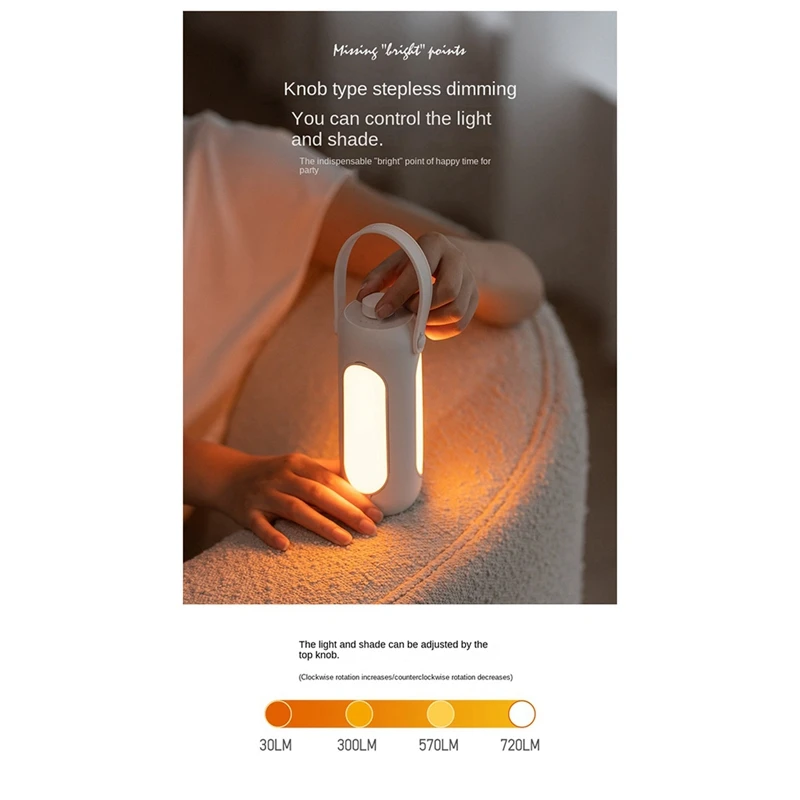 LICE-Outdoor Camping Lantern Multifunctional Lamp LED 10000Mah Lighting Portable USB Rechargeable Hanging Tent Camping Lamp