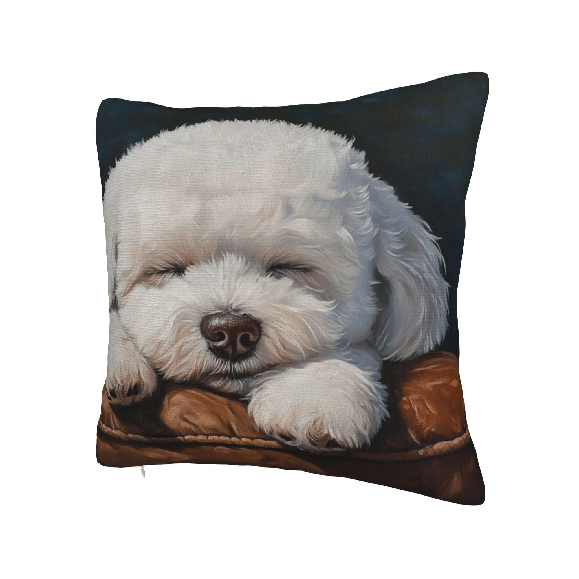 Cute Bichon Frise Pillow Case  Cute Funny Pillow Cover Square Pillowcases For Sofa Bedroom Home Decor