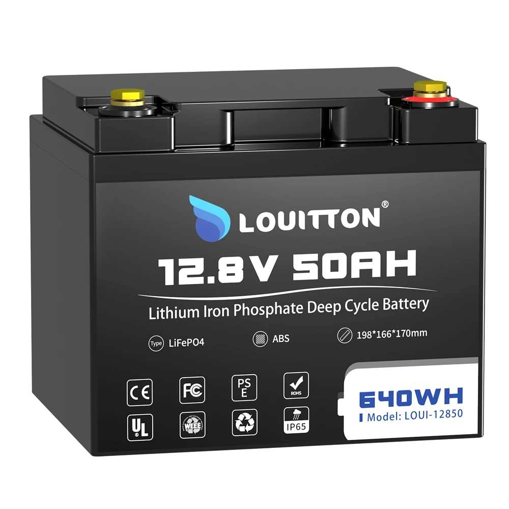 LiFePO4 12V 50Ah Lithium Battery,50A BMS,4000+ Deep Cycles Lithium BatteryFor Motorhome,Solar System,Motorhome,Fishing Boat