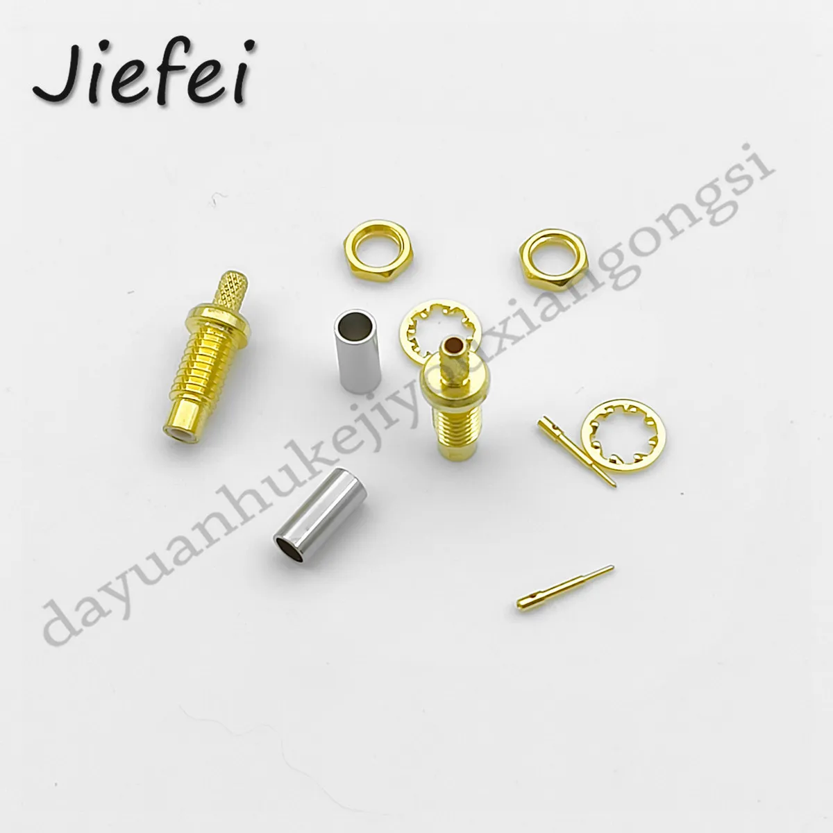 

100Pcs SMC Female Bulkhead Male Pin Nut Crimp Connector For RG174 RG316 RG188 LMR100 Cable