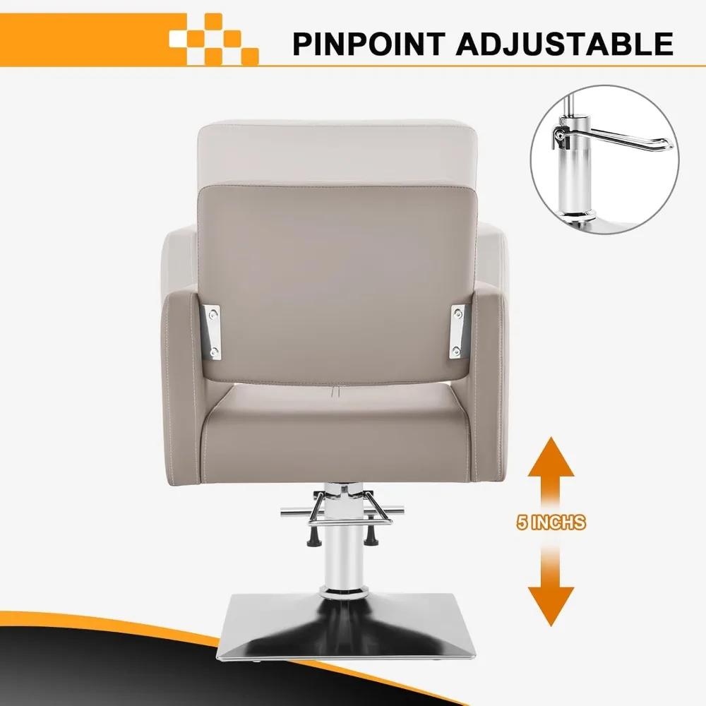 理髪師用サロンチェア、ヘアサロンチェア、頑丈な油圧ポンプ付き、360度回転、高さ調節可能スタイリストチェア