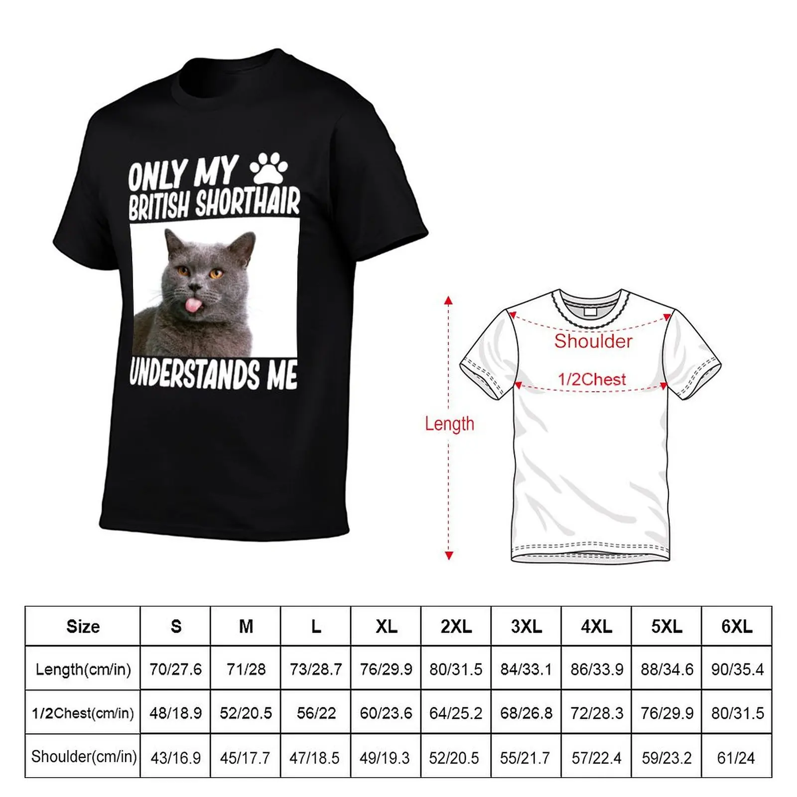 only my british shorthair understands me british shorthair cat lover T-Shirt vintage shirts graphic tees mens designer clothes