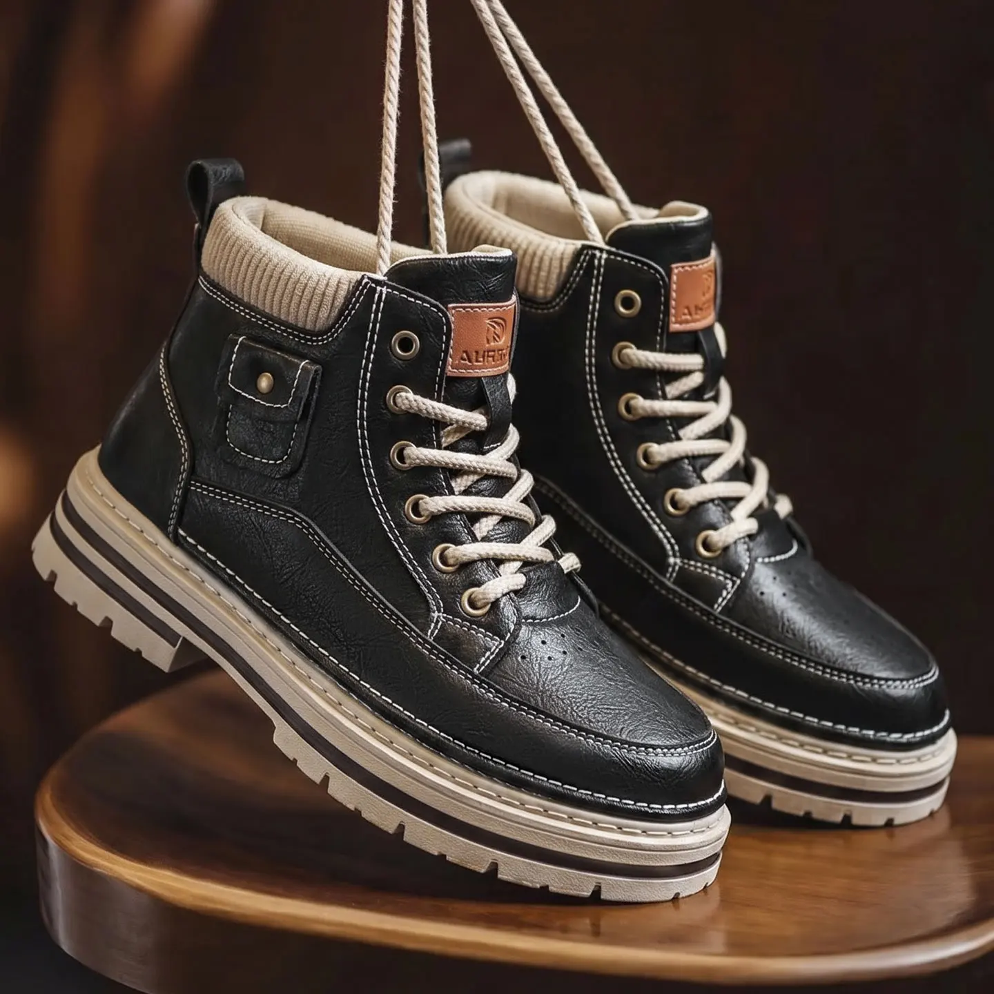Autumn New Man Shoes Classic Men Retro Ankle Boots Fashion Waterproof No-slip High-top Casual Shoe Work&Safty Boots Botas Hombre