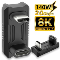 Right Angle 140W Quick Charging Adatper 20Gbps Fast Data Transfer USB-C Male to Type C Female Converter for Switch ROG Ally