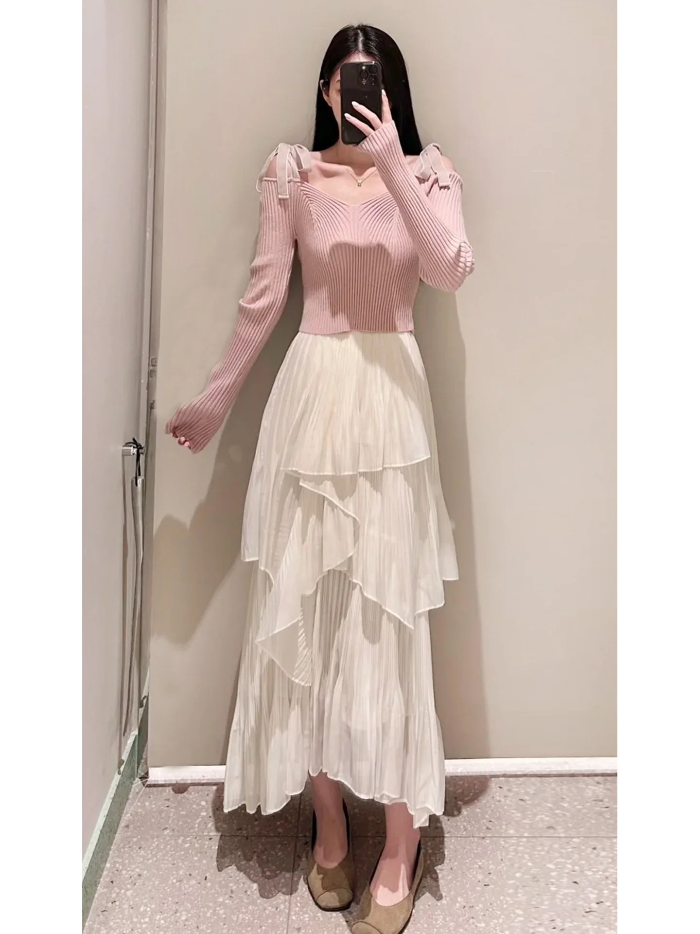 

Японская женская юбка Sle Early Spring Clear Series: нежная, универсальная, многослойная, с асимметричным кроем, в стиле феи