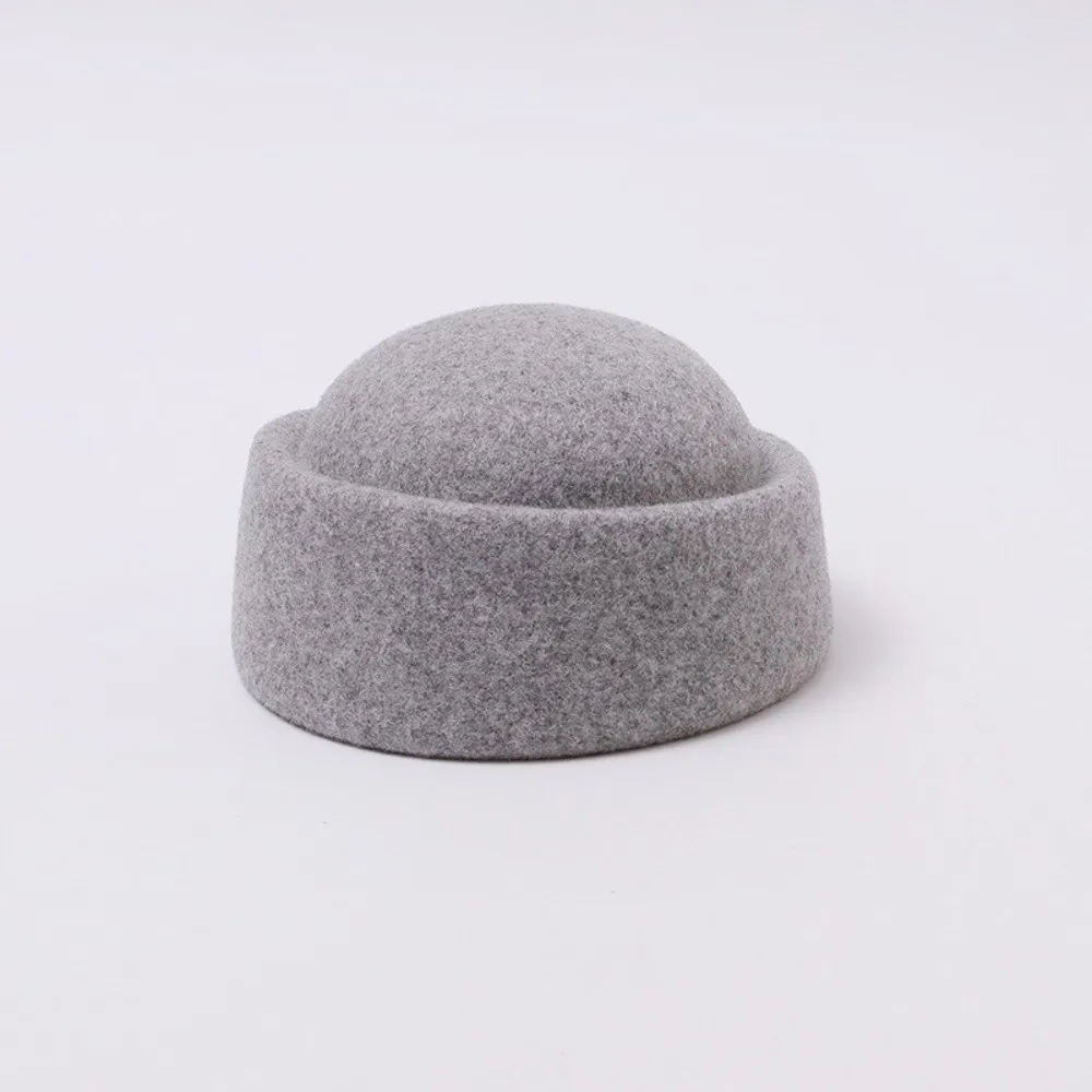 New Warm Insulation Dome Pillbox Hat Secure Fit Soft Texture Round Top Hat Wool Women Winter Hat Mal Events