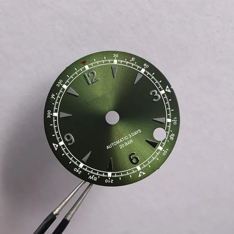 

B23 2025 New NH34 Dial Watch accessory green Alpinist style GMT dial, suitable for Japanese NH34 movement S logo
