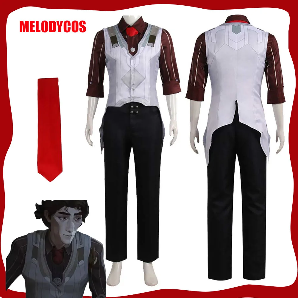 

Viktor Cosplay Arcane Men Fantasy Uniform Vest Pants Tie 2024 Game LOL Costume Outfits Disguise Male Halloween Carnival Suit