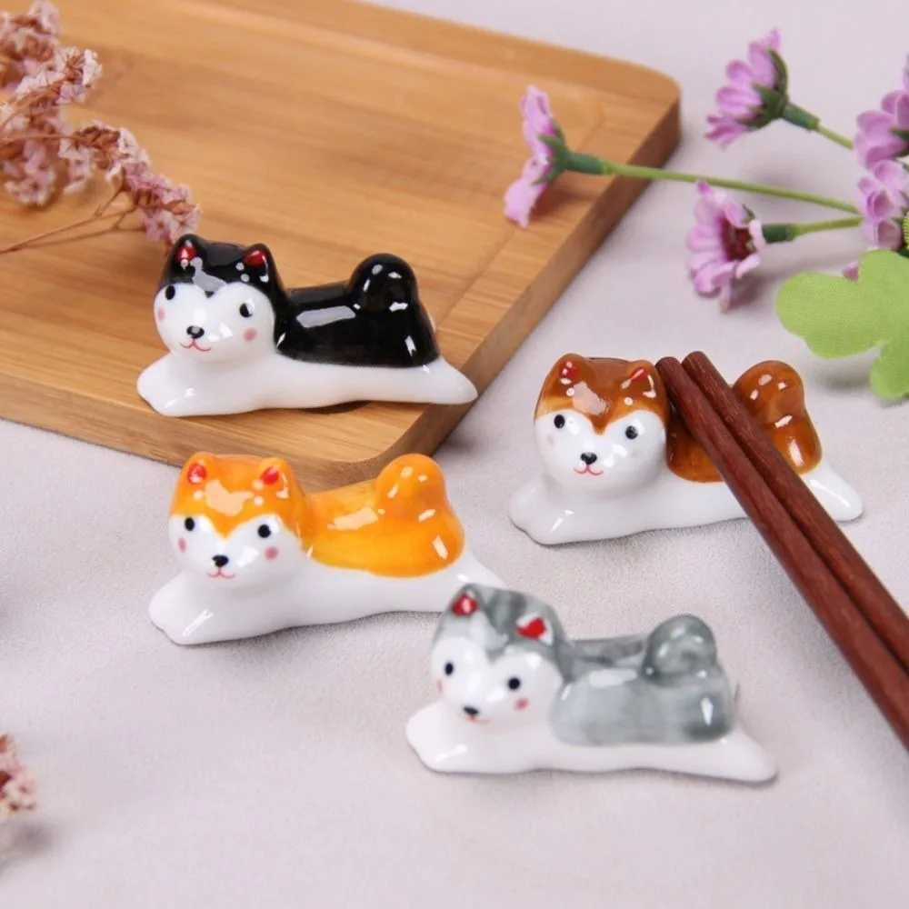 Cute Dog Puppy Tableware Rack Dinnerware Stand Chopsticks Holder Chopstick Rest