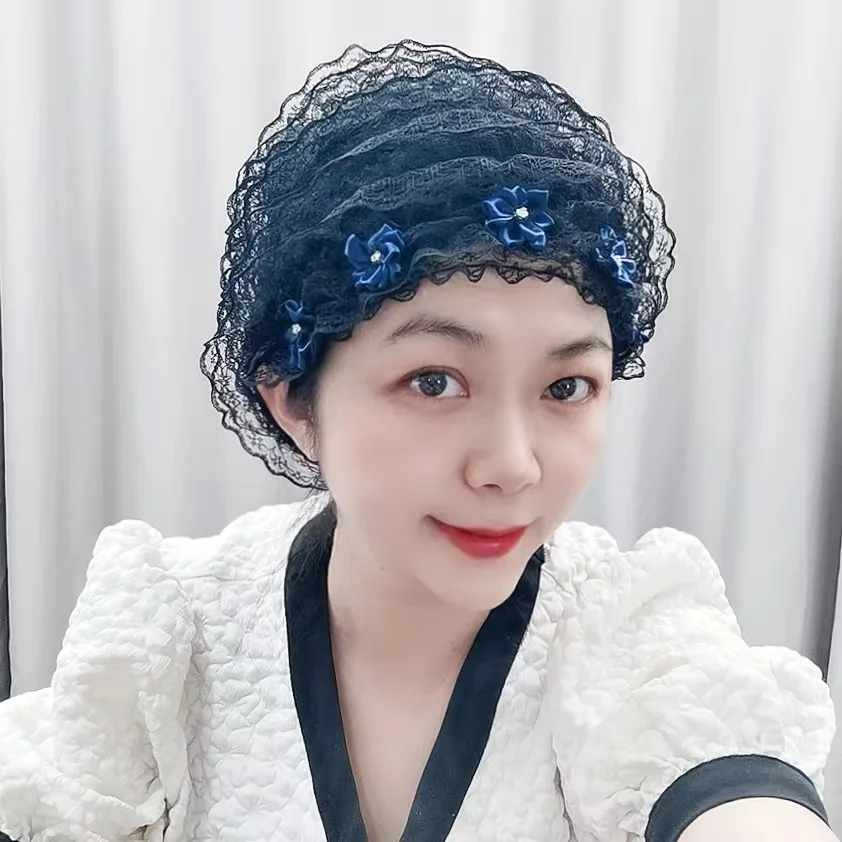 

Модная кружевная повязка на голову, летний дышащий мусульманский хиджаб, тюрбан, химиотерапевтическая шапка, женский головной платок с цветком, шапочки, головной убор от выпадения волос