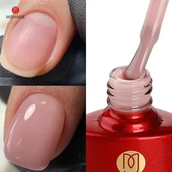 MSHARE Milchrosa Gummibasis Gel Glitzer Camouflage Farbe Mantel Soak Off Nägel Gele Lack Lack 10 ml UV LED Gel Nagellack