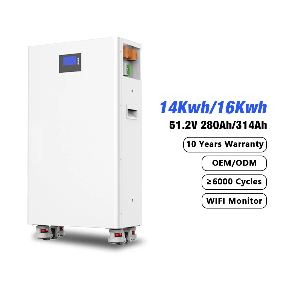 15kWh Home Solar Energy Storage LiFePO4 Lithium Ion Battery Pack 51.2V 300Ah 314Ah IP65