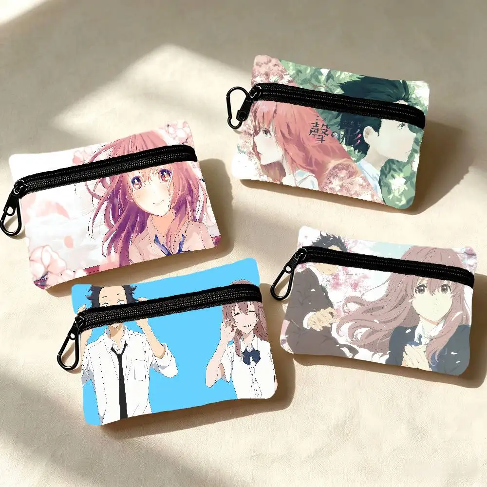 Anime A Silent Voice Wear-resistant Oxford Cloth Coin Purse Portable Backpack Hanging Card Storage Bag