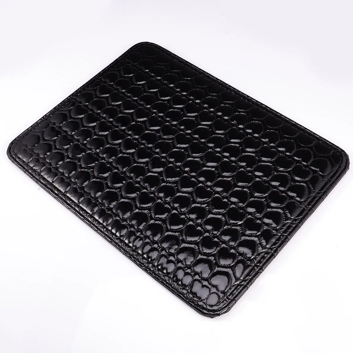 1Set Hand Cushion Manicure Rest Pad PU Black Heart Pattern Wrist Support Nail Art Tool Comfortable Salon Decoration