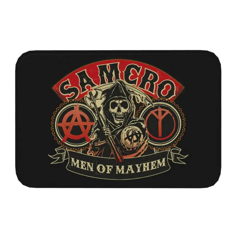 Custom Sons Of Anarchy Doormat Anti-Slip Entrance Kitchen Floor Door Mat The Death Reaper Bedroom Balcony Rug Carpet Footpad