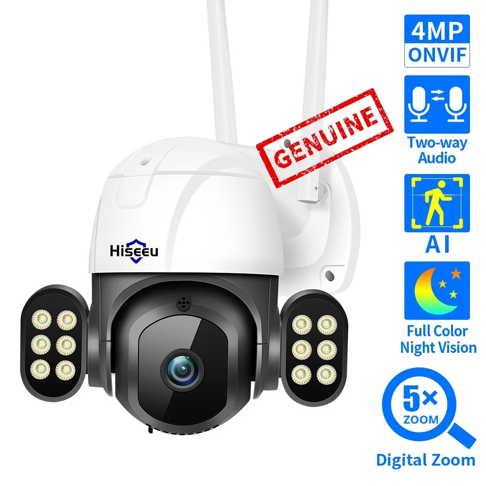 Top 4MP yard videcam Outdoor Wifi PTZ Camera Night Vision iCsee Onvif Video CCTV Surveillance Cameras Dual LED for Backyard