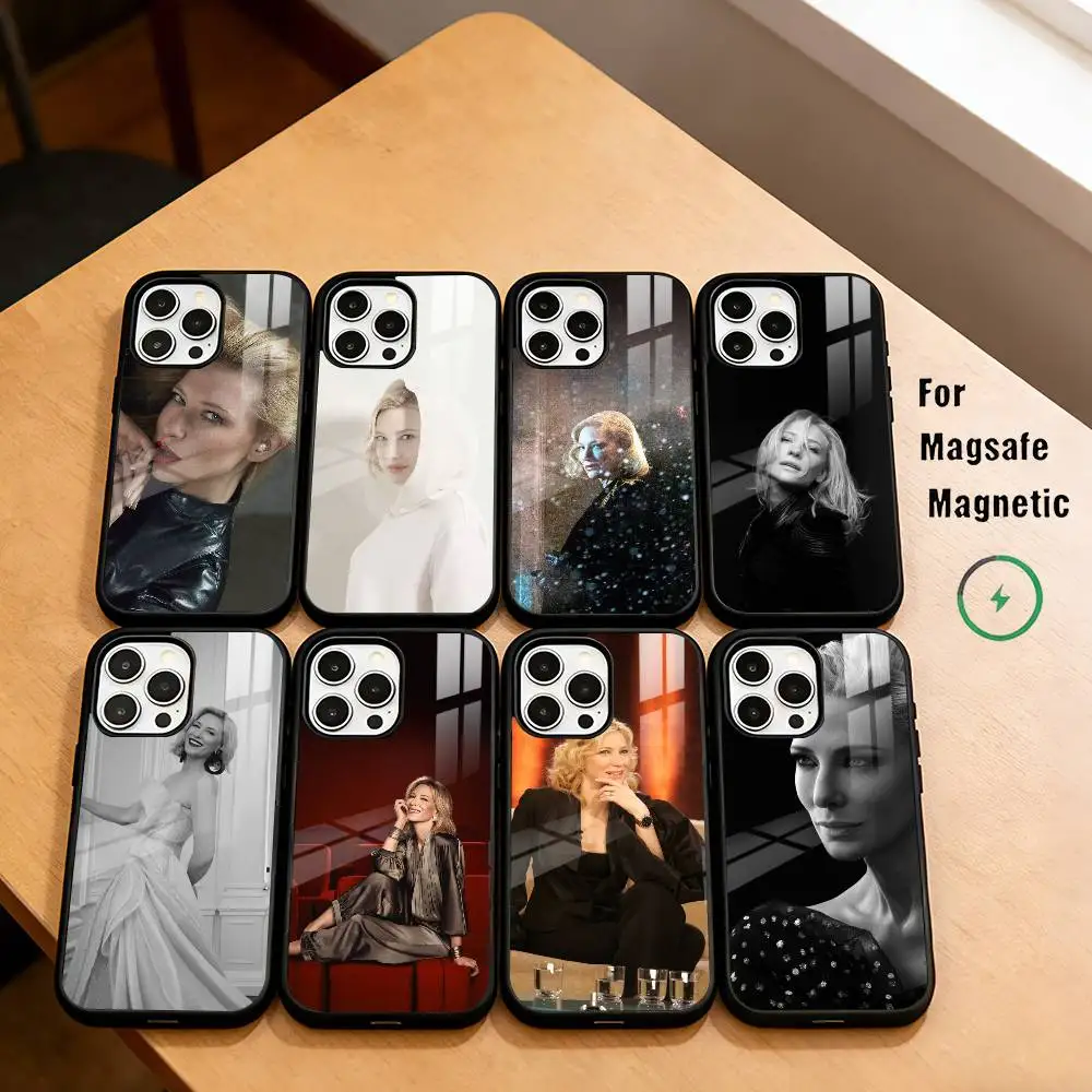 

A-Actress C-Cate B-Blanchett Phone Case For iPhone17,16,15,14,13,12,11 Plus,Pro Magnetic For Magsafe Wireless Charging