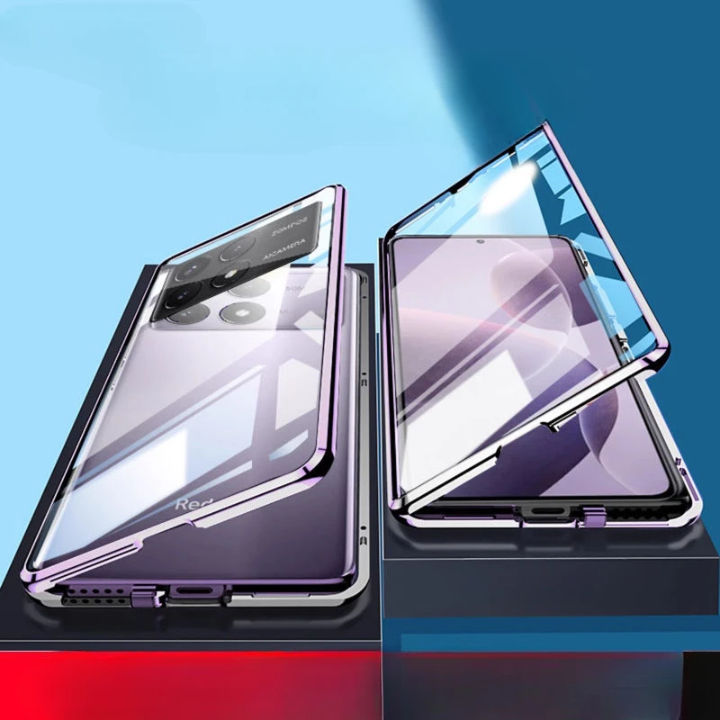 

Double-sided Tempered Glass Metal Magnetic Phone Case For Poco F8 Ultra X6 F6 F7 X7 F5 X8 Pro Max Lens Protection Cover Cases