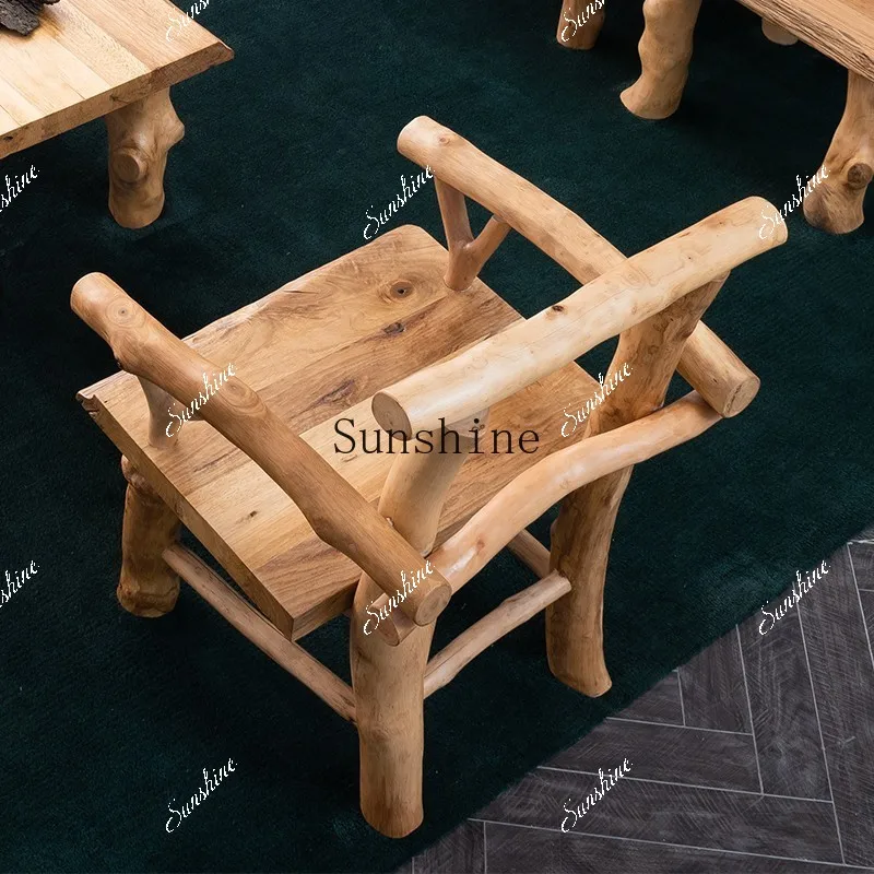 أريكة الإقامة المنزلية البيئية الأصلية كرسي بذراعين واحد أثاث خشبي كرسي ترفيهي FT #5