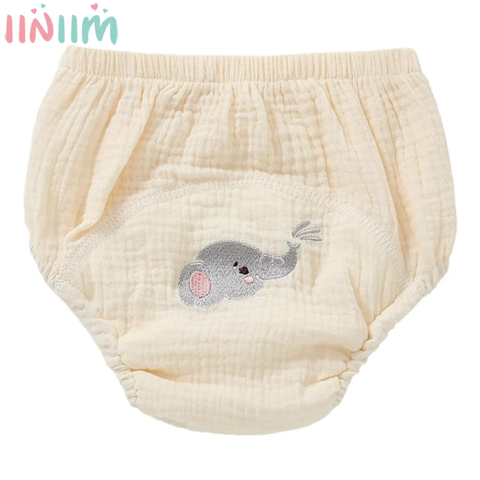 

Baby Boys Girls Cotton Training Shorts Diaper Cover Solid Color Cute Embroidery Bloomers Underwear Summer Casual Daily Wear