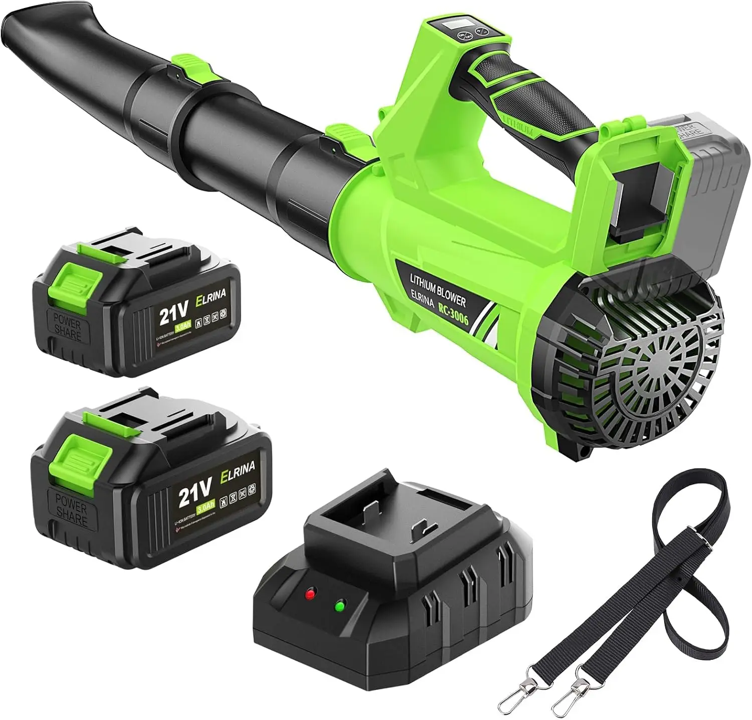 

Cordless Leaf Blower with 2 Batteries, 6 Speeds for Lawn Care and Indoor Cleaning, Lightweight Design