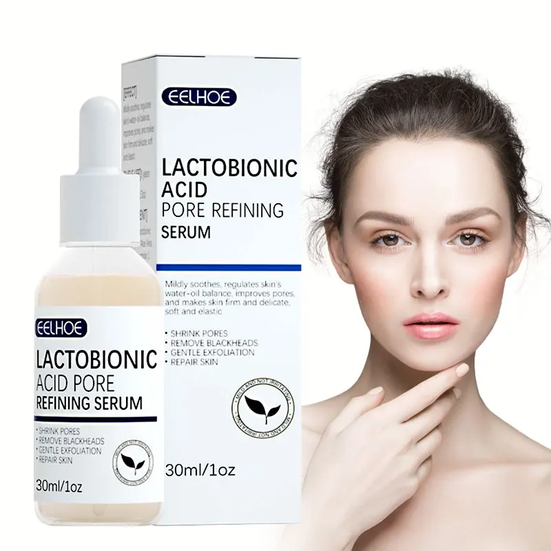 Lactobionic Acid Pore Shrink Serum Hyaluronic Acid Facail Moisturizing Nourish Smooth Pores Repair Essence Firm Korean Cosmetics