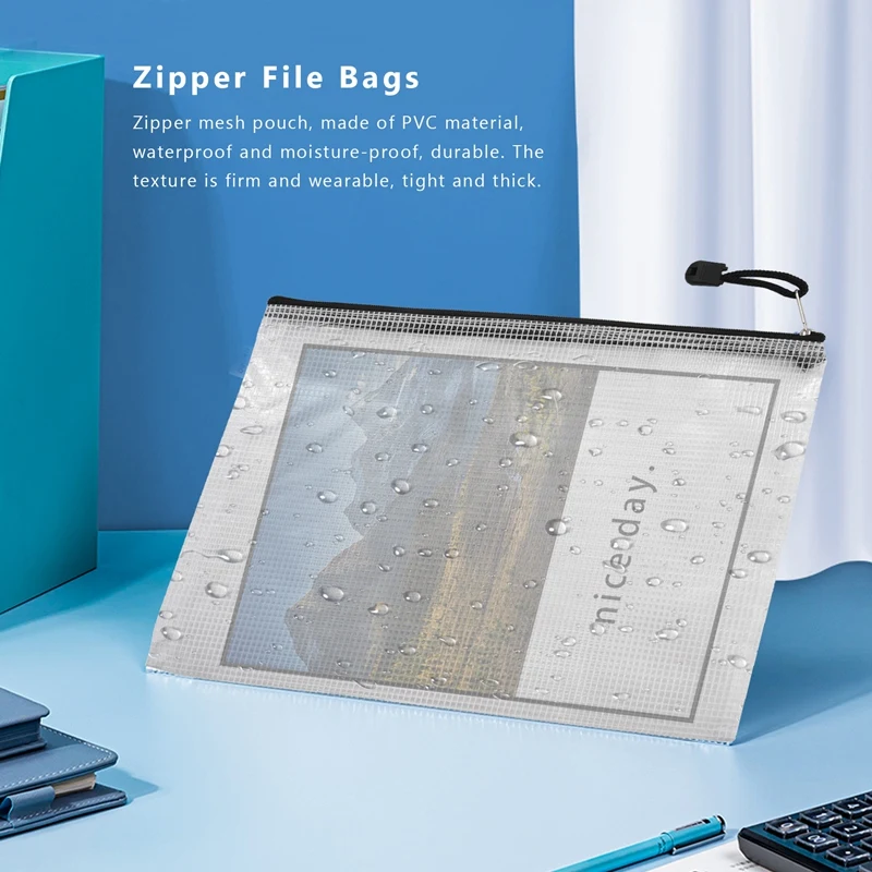 20 piezas-bolsa B5 con cremallera para documentos, almacenamiento de juegos de mesa con cremallera para oficina, escuela, hogar y viaje, 11,4x8,2 pulgadas
