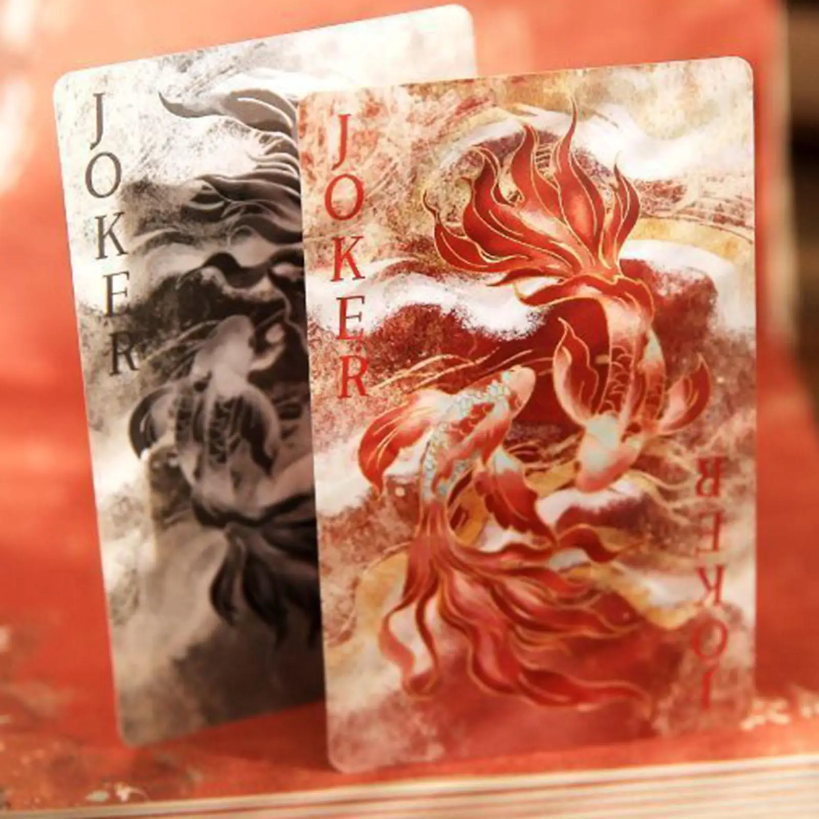 

Cards Poker Tabletop Board Game Chinese Mythology Good Luck Fish Pattern Play Cards For Adults For Party Group Social Holiday