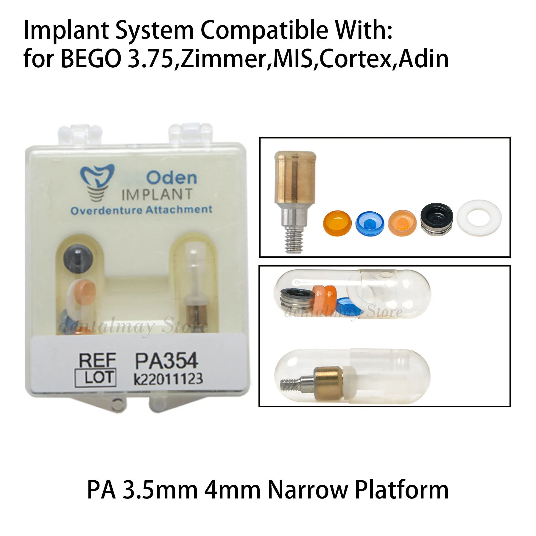 

Dental Implant PAØ3.5mm Attachment Abutment Male Cap Tool fit Zimmer MIS Removable 4mm