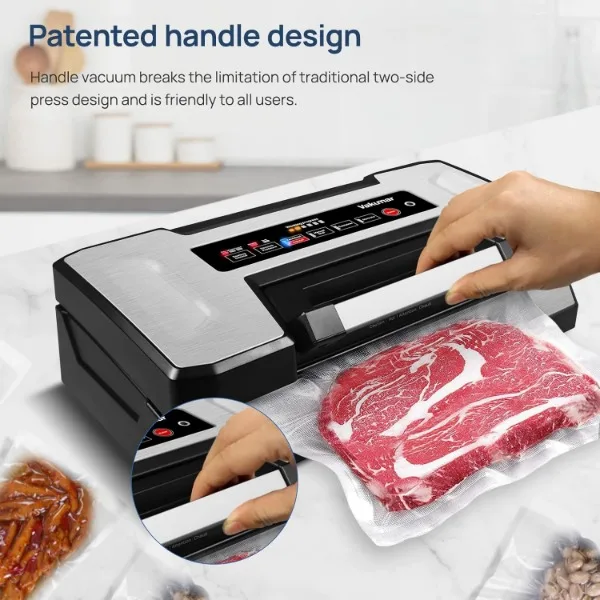 Zgrzewarka próżniowa, 90Kpa Food Vacuum Sealer Machine Preservation Dry/Moist/Liquid Modes, LED Indicator Light