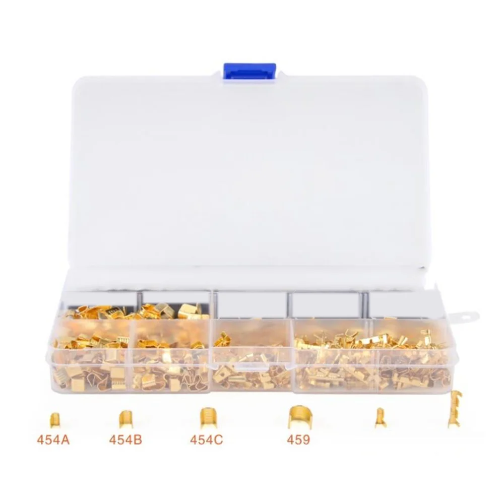 550 Pcs U Shape Copper Ring Terminals Crimp Kit - Terminal Connector Crimping Buckle Cable Clip Wire Terminal Kit