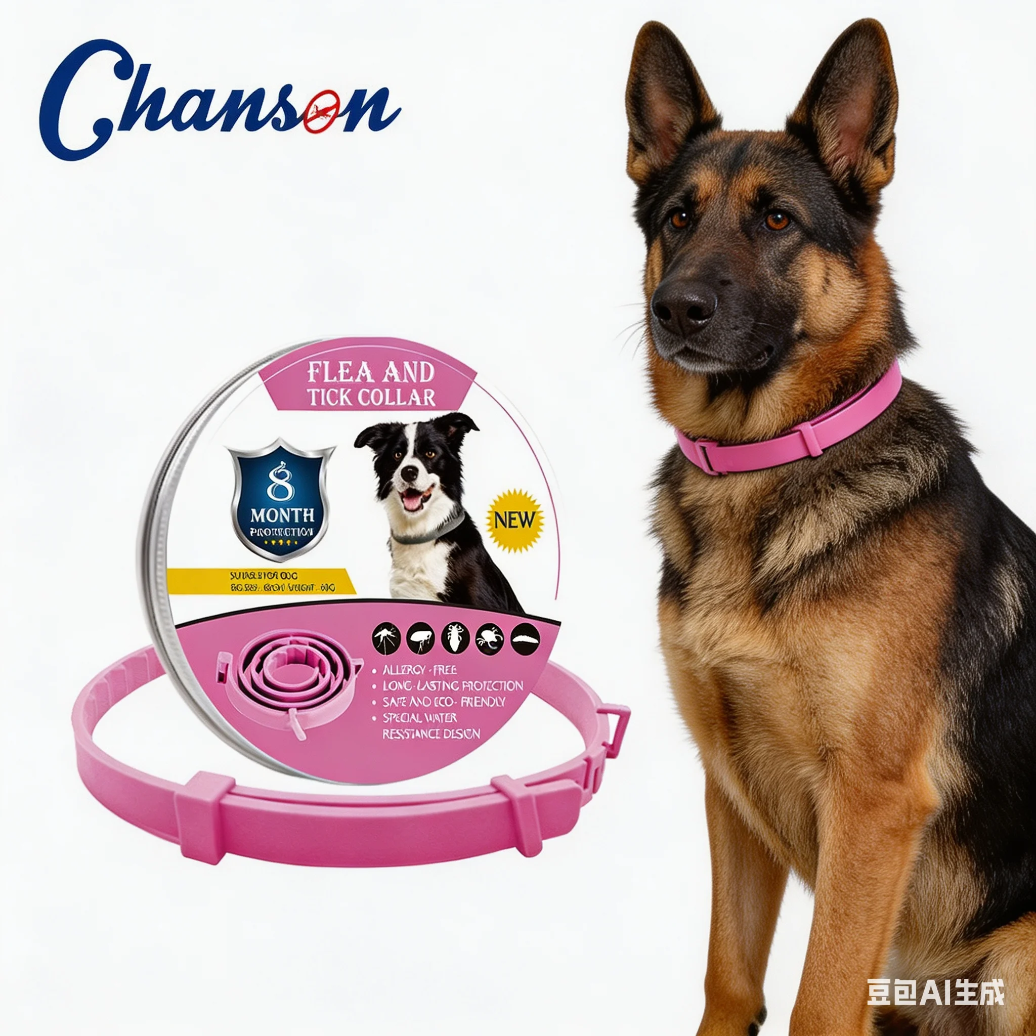 Natural Flea, Tick & Lice Repellent Collar for Dogs & Cats – Waterproof & Adjustable, Powered by Essential Oils