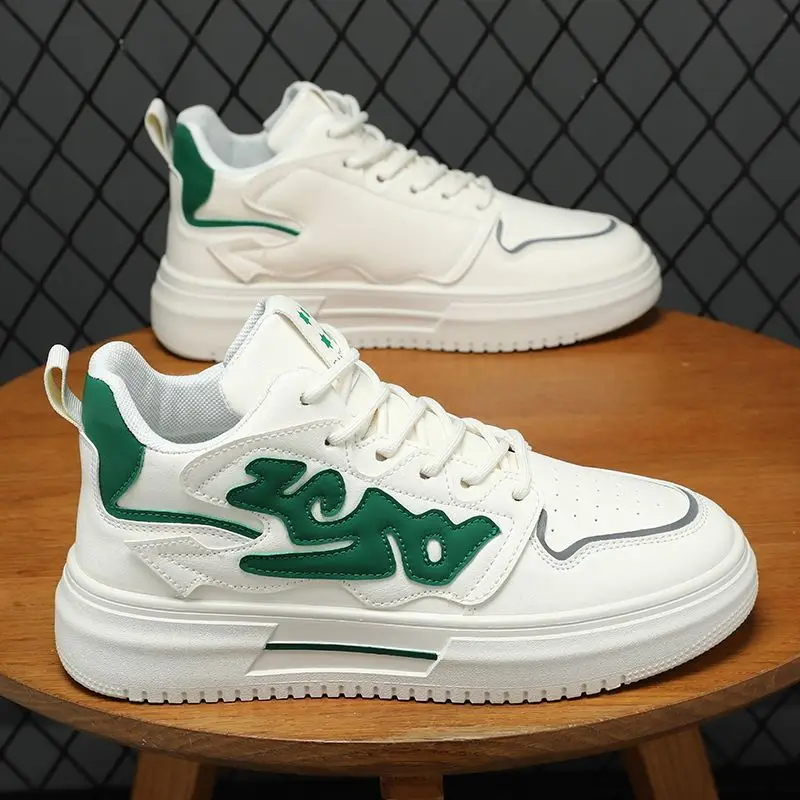 

High-Top Men's Board Shoes Spring Autumn New Style Retro INS Trendy Student Casual Shoes Thick Bottom Leather Shoes