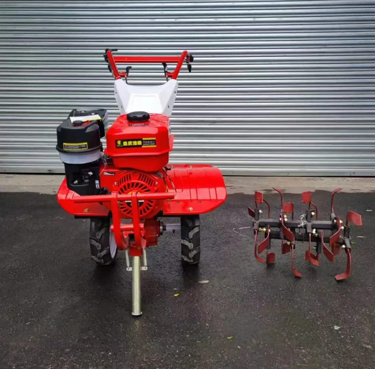 agricultural farm garden 9HP/177F gasoline powered micro tiller mini tractor cultivators machine+rotary tiller+weeding wheel