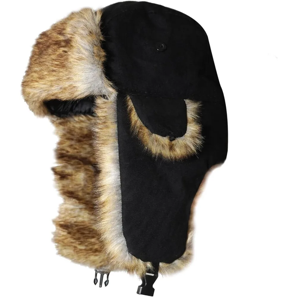 

Trapper Hat Winter Hats for Women Men with Faux Fur Ear Flaps