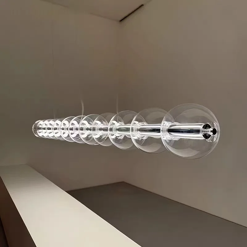 Italian Glass Bubble Pendant Light Dining Room Table Luce Sferica Glass Linear Lights Chandelier for Kitchen Island Bar Counter
