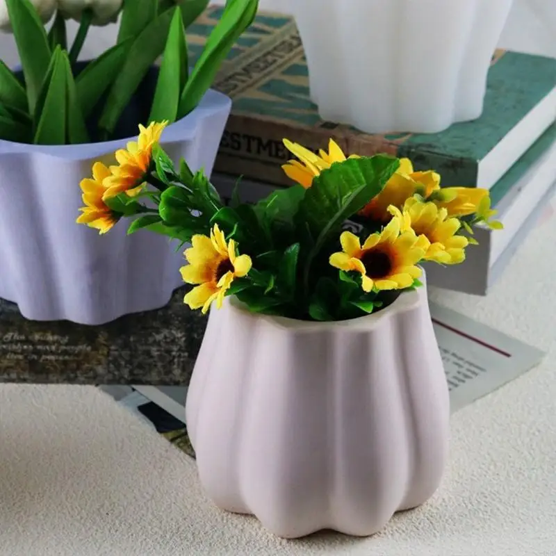 CORD Lace Waved Flower Planter Molde silicona Molde cemento hormigón para portavelas