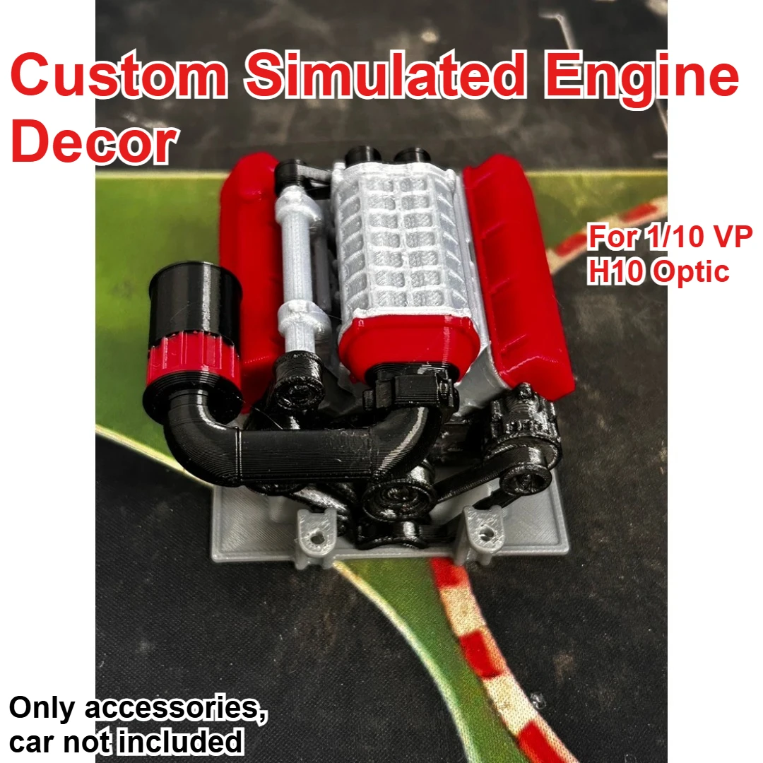 RC Off Road Crawler Vehicle Simulated Engine Decor Custom Model Number For 1/10 VP H10 Optic Decorative Styling Upgrade Parts