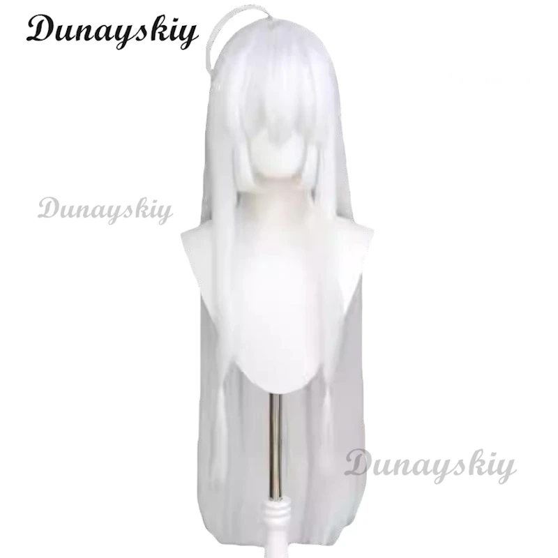 아야치 네네 코스프레 가발 90cm 흰색 긴 머리 내열성 합성 가발 게임 마녀의 휴일 아야치 네네 코스프레 가발