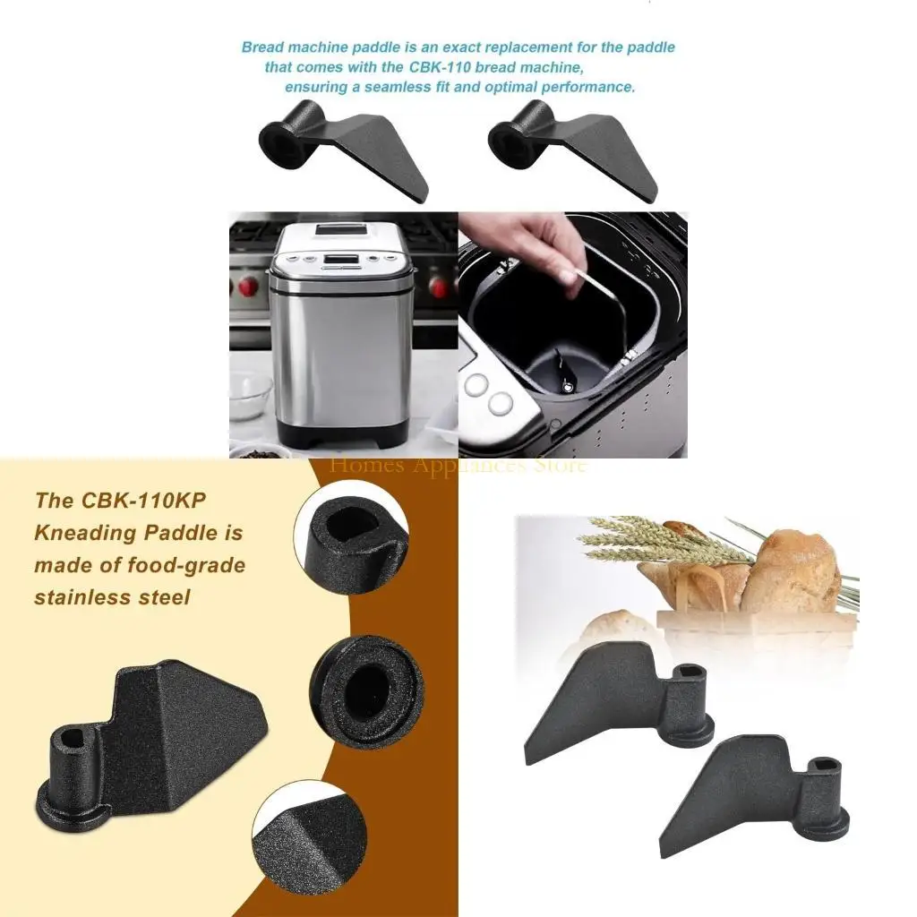

D0AB Set of 4 Professional Bread Maker Paddles Stirring Paddle Metal Bread Machine Attachment Kitchen Appliances Replacement