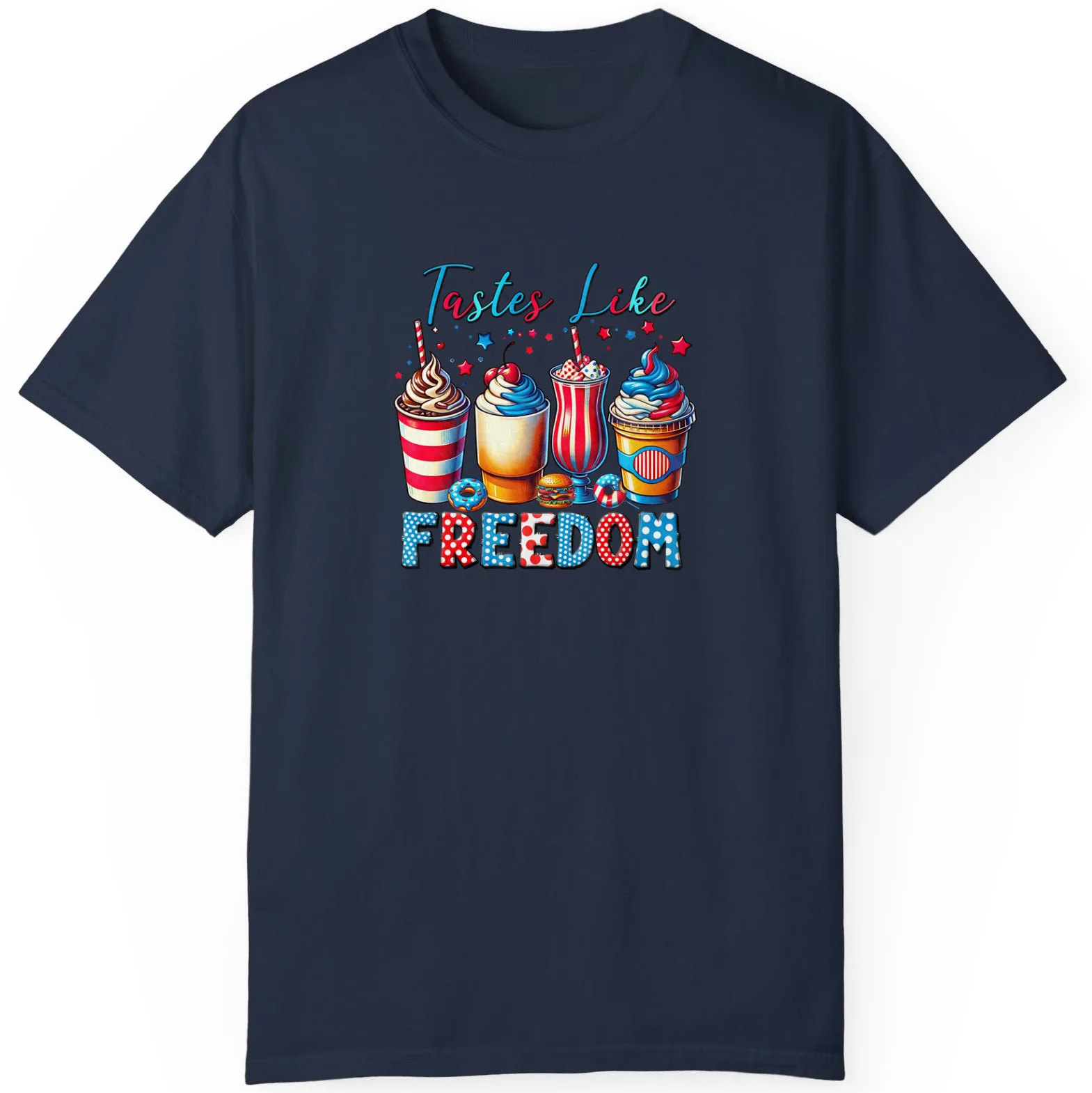 Tastes Like Freedom Retro 4th of July T-shirt Funny Gift Unisex T-Shirt S-5XL