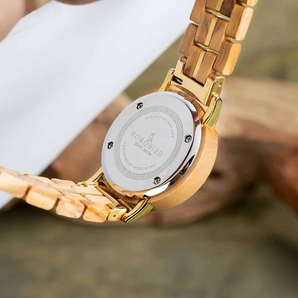 BOBO BIRD Wood Watch Women Quartz Wristwatch New Design Female Simple Fashion Watch Personalized Engraved Gift Box Reloj Mujer