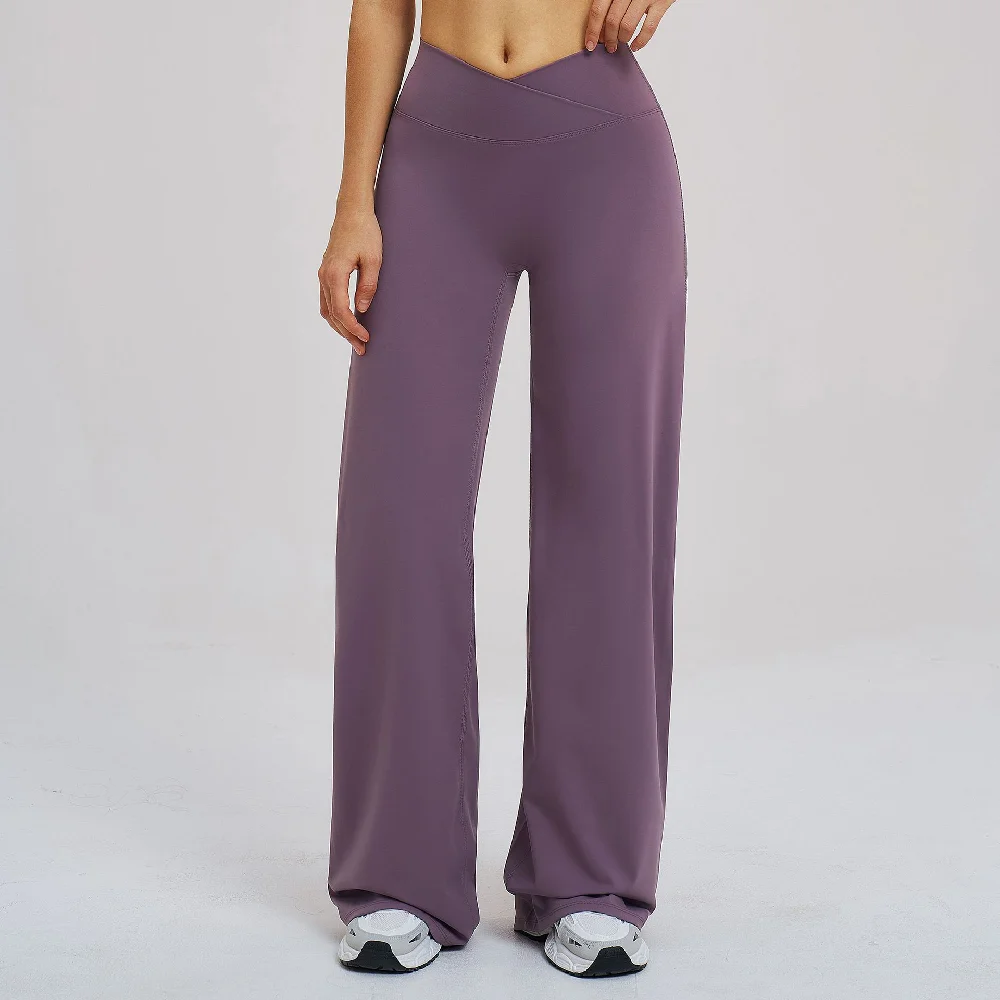 Yoga Flared Pants Gym Fitness Bell Bottom Trousers Latin Dance Pants Sexy High Waist Wide Leg Pants Female Sports Flared Pants