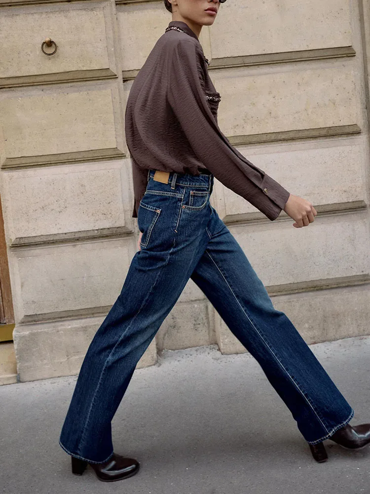 Высококачественный женский зимний новый флип-воротник ZA2025 с длинной отделкой све, конструкция irt Faionable в этническом стиле, женский irt