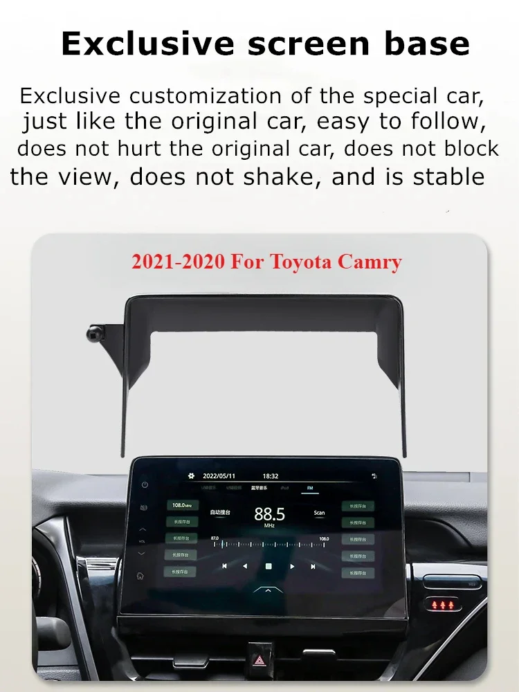 2021-2022 For Toyota Camry 8th Gen Car Screen Phone Holder Wireless Charger Navigation Modification Interior 8/10.1 Inch Size