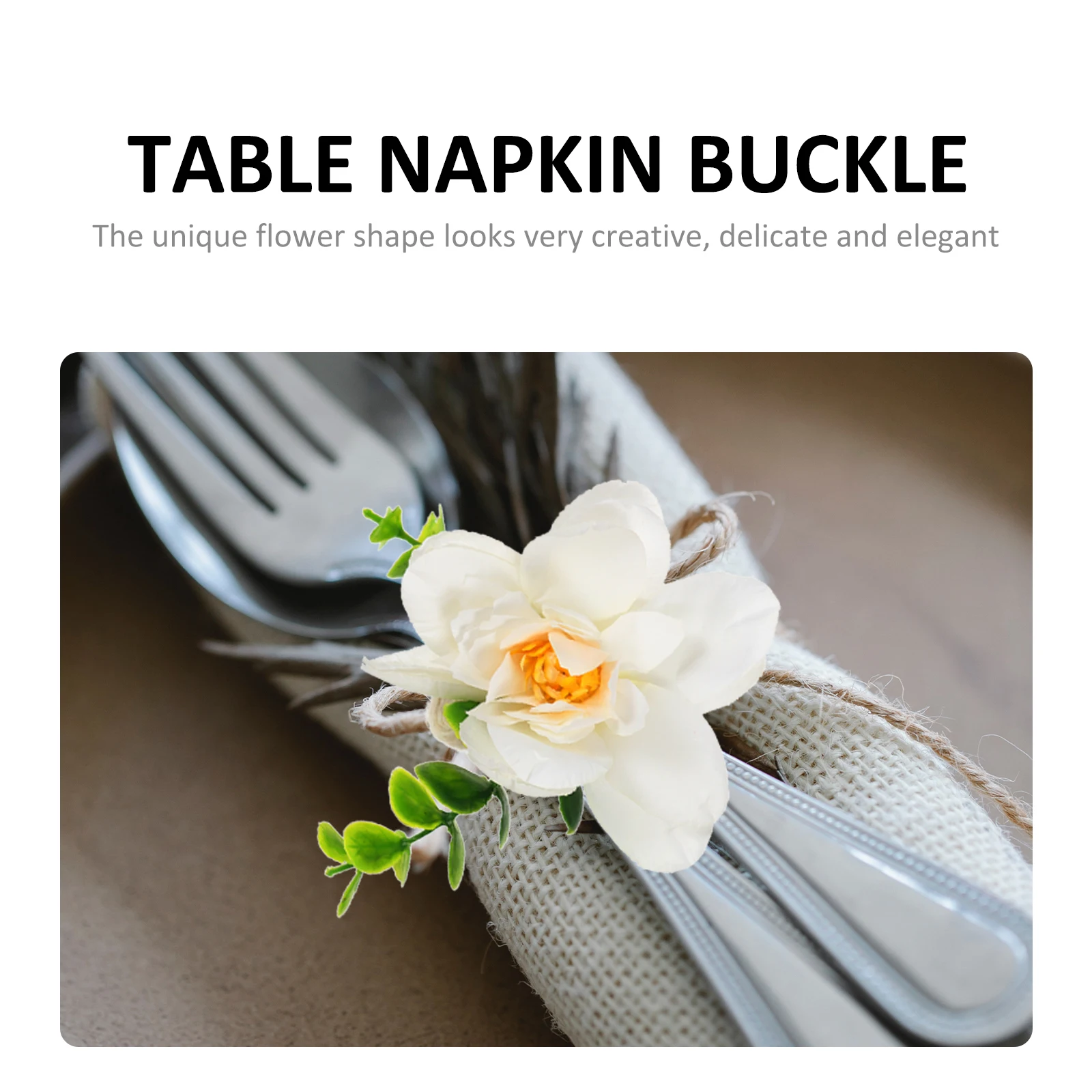 

2Pcs Unique Flower Napkin Rings Creative Table Decoration Stylish Home Restaurant Kitchen Accessory Flower Napkin Ring